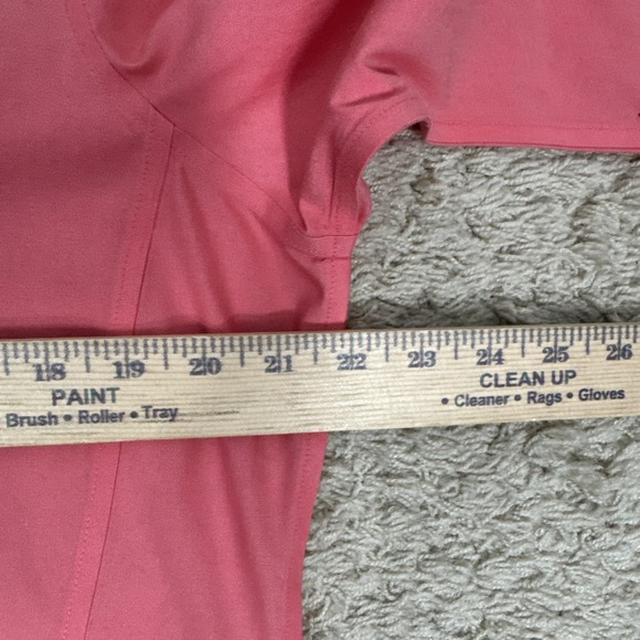 Foxcroft Heritage Non Iron Fitted 3/4 Sleeve Button Up Blouse Peach Career 12 - Picture 8 of 9